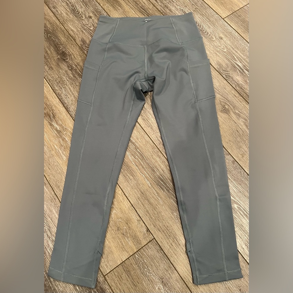Blue Grey Leggings Pockets